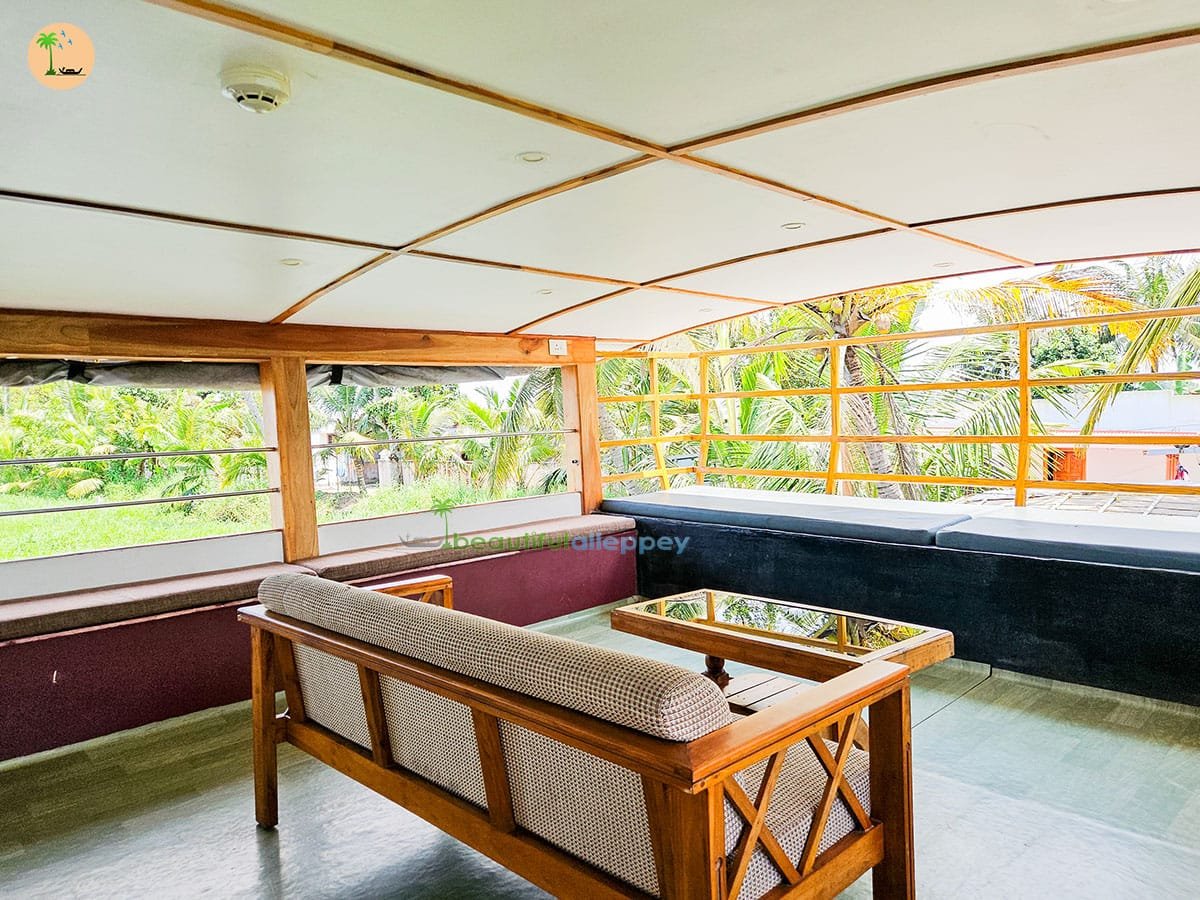 1 Bedroom Premium Houseboat RAJ01 (3) upper deck in alleppey houseboat