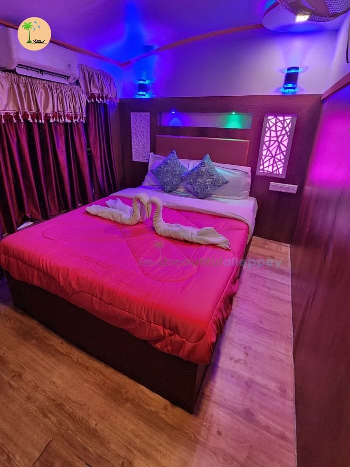 Bedroom-003 houseboat for couples in alleppey